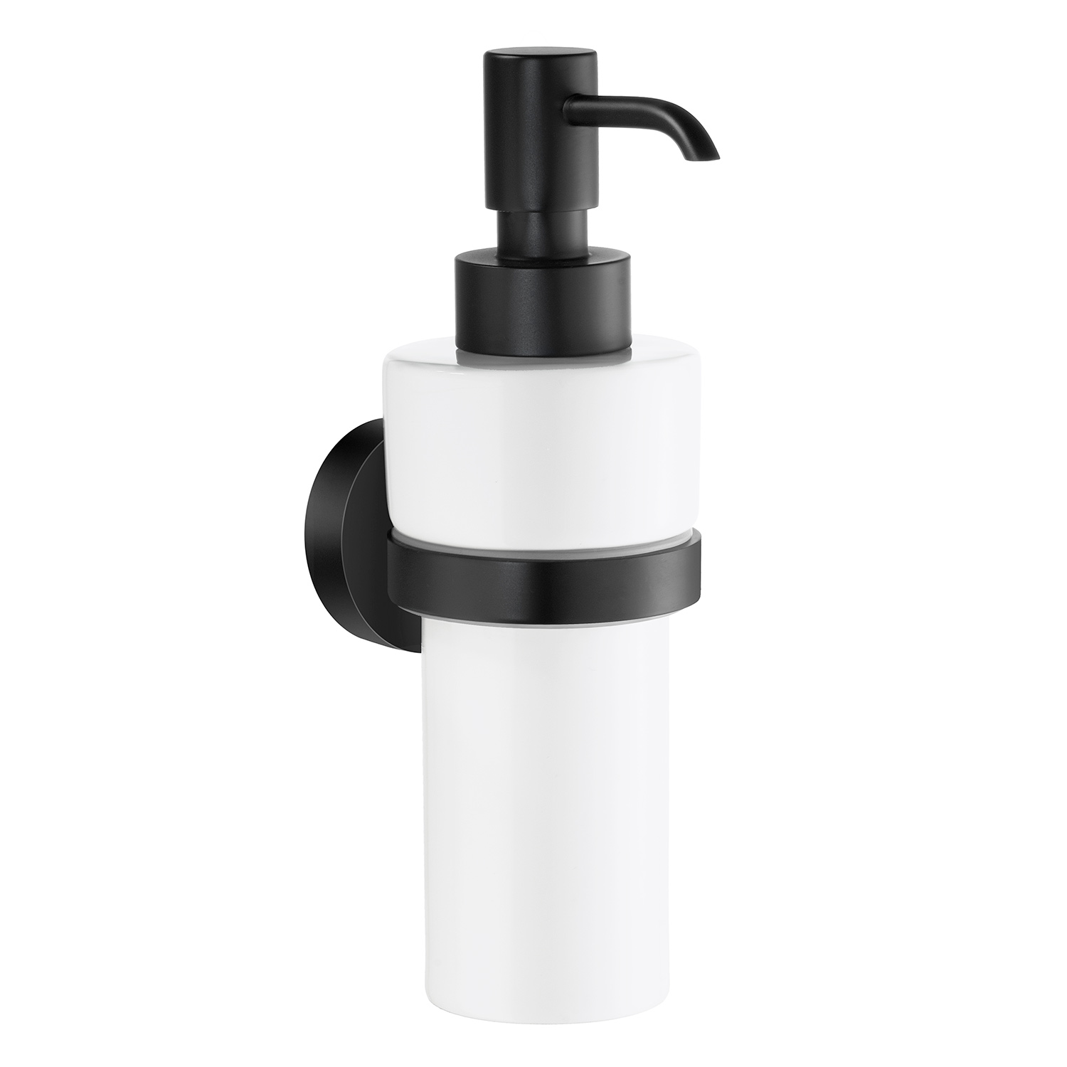Smedbo Home Serie Bad Accessoires Messing Schwarz Seifenspender Wandmontage Porzellan